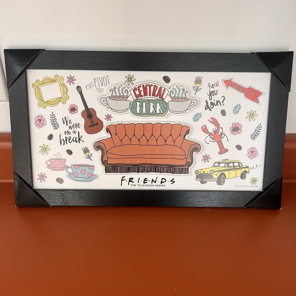 Friends Central Perk Wooden 3-D Framed Wall Art NWT